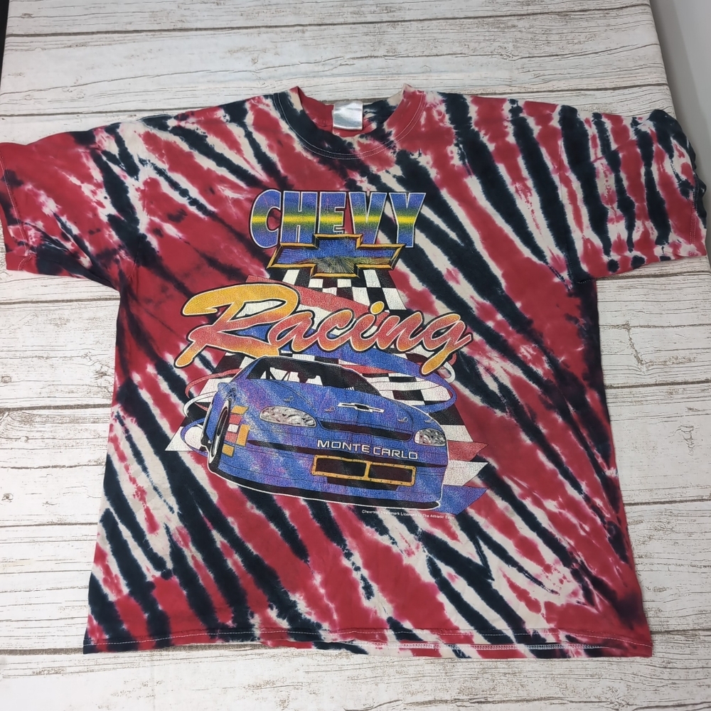 Vintage Chevy Racing Monte Carlo NASCAR tie-dye t-shirt Size XL